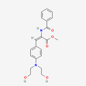 molecular formula C21H24N2O5 B14372460 Methyl 2-benzamido-3-[4-(bis(2-hydroxyethyl)amino)phenyl]prop-2-enoate CAS No. 90102-86-6
