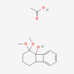 molecular formula C16H22O5 B14372503 Acetic acid;4,4-dimethoxy-1,2,3,8b-tetrahydrobiphenylen-4a-ol CAS No. 89874-37-3