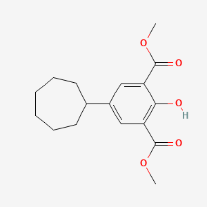 molecular formula C17H22O5 B14372508 Dimethyl 5-cycloheptyl-2-hydroxybenzene-1,3-dicarboxylate CAS No. 90253-20-6