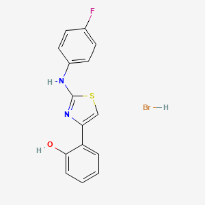 molecular formula C15H12BrFN2OS B1437253 2-(4-氟苯基)氨基-4-(2-羟基苯基)-1,3-噻唑氢溴酸盐 CAS No. 1211182-74-9