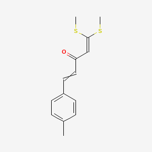 molecular formula C14H16OS2 B14372545 5-(4-Methylphenyl)-1,1-bis(methylsulfanyl)penta-1,4-dien-3-one CAS No. 89812-51-1