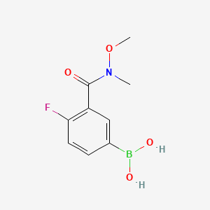 molecular formula C9H11BFNO4 B1437255 (4-Fluoro-3-(methoxy(methyl)carbamoyl)phenyl)boronic acid CAS No. 874290-69-4