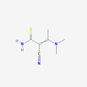 molecular formula C7H11N3S B14372568 2-Cyano-3-(dimethylamino)but-2-enethioamide CAS No. 90271-59-3