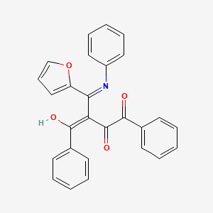 molecular formula C27H19NO4 B14372586 (E)-3-[C-(furan-2-yl)-N-phenylcarbonimidoyl]-4-hydroxy-1,4-diphenylbut-3-ene-1,2-dione 