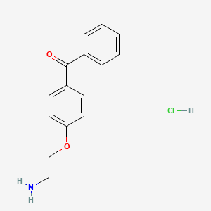 molecular formula C15H16ClNO2 B1437259 [4-(2-Aminoethoxy)phenyl](phenyl)methanone hydrochloride CAS No. 1185504-45-3