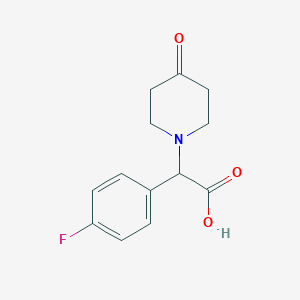molecular formula C13H14FNO3 B1437260 (4-氟苯基)-(4-氧代哌啶-1-基)-乙酸 CAS No. 886363-63-9