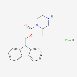molecular formula C20H23ClN2O2 B1437264 (9h-Fluoren-9-yl)methyl 2-methylpiperazine-1-carboxylate hydrochloride CAS No. 1159826-45-5