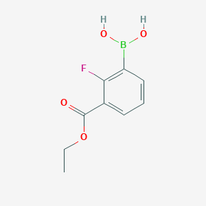 molecular formula C9H10BFO4 B1437274 (3-(Ethoxycarbonyl)-2-fluorophenyl)boronic acid CAS No. 1072952-52-3