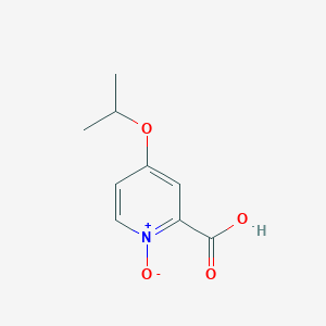 molecular formula C9H11NO4 B14372772 1-Oxo-4-[(propan-2-yl)oxy]-1lambda~5~-pyridine-2-carboxylic acid CAS No. 90610-55-2
