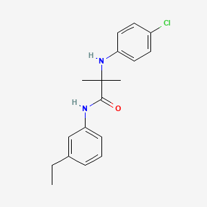 molecular formula C18H21ClN2O B14372817 N~2~-(4-Chlorophenyl)-N-(3-ethylphenyl)-2-methylalaninamide CAS No. 90304-76-0