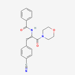 molecular formula C21H19N3O3 B14372850 N-[1-(4-Cyanophenyl)-3-(morpholin-4-yl)-3-oxoprop-1-en-2-yl]benzamide CAS No. 90290-91-8