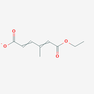 molecular formula C9H11O4- B14372883 6-Ethoxy-4-methyl-6-oxohexa-2,4-dienoate CAS No. 90071-41-3