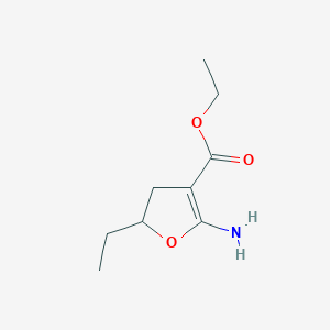 molecular formula C9H15NO3 B14372889 Ethyl 2-amino-5-ethyl-4,5-dihydrofuran-3-carboxylate CAS No. 89810-12-8