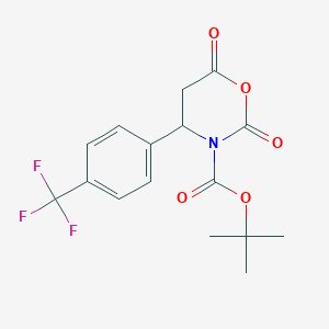 molecular formula C16H16F3NO5 B1437289 Tert-butyl 2,6-dioxo-4-(4-(trifluoromethyl)phenyl)-1,3-oxazinane-3-carboxylate CAS No. 886362-59-0