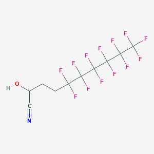 molecular formula C10H6F13NO B14372890 5,5,6,6,7,7,8,8,9,9,10,10,10-Tridecafluoro-2-hydroxydecanenitrile CAS No. 90278-37-8