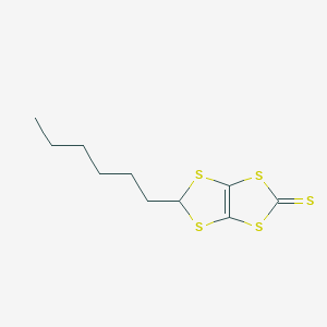 molecular formula C10H14S5 B1437297 5-Hexyl-1,3-dithiolo[4,5-d][1,3]dithiole-2-thione CAS No. 202126-51-0