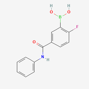 molecular formula C13H11BFNO3 B1437300 (2-Fluoro-5-(phenylcarbamoyl)phenyl)boronic acid CAS No. 874289-41-5