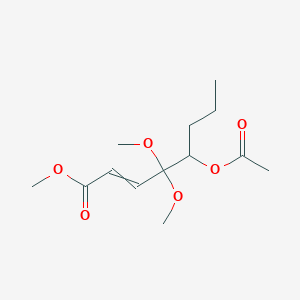 molecular formula C13H22O6 B14373018 Methyl 5-(acetyloxy)-4,4-dimethoxyoct-2-enoate CAS No. 89630-95-5