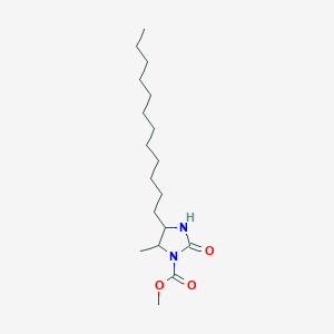molecular formula C18H34N2O3 B14373033 Methyl 4-dodecyl-5-methyl-2-oxoimidazolidine-1-carboxylate CAS No. 91453-09-7
