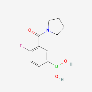 molecular formula C11H13BFNO3 B1437304 4-Fluoro-3-(pyrrolidine-1-carbonyl)phenylboronic acid CAS No. 874219-31-5