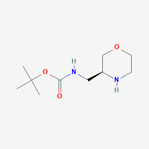 molecular formula C10H20N2O3 B1437307 (S)-tert-Butyl (morpholin-3-ylmethyl)carbamate CAS No. 1257850-88-6