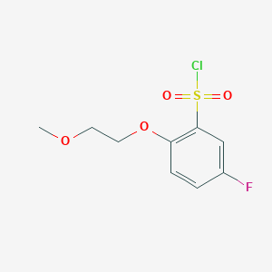 molecular formula C9H10ClFO4S B1437309 5-Fluoro-2-(2-methoxyethoxy)benzene-1-sulfonyl chloride CAS No. 1174295-58-9