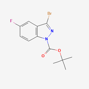 molecular formula C12H12BrFN2O2 B1437314 tert-Butyl 3-bromo-5-fluoro-1H-indazole-1-carboxylate CAS No. 885271-57-8