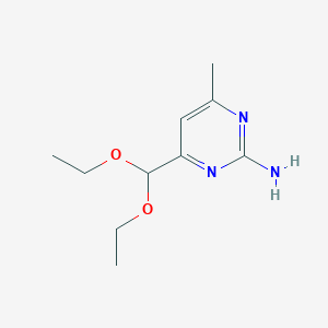 molecular formula C10H17N3O2 B14373159 4-(Diethoxymethyl)-6-methylpyrimidin-2-amine CAS No. 89949-35-9