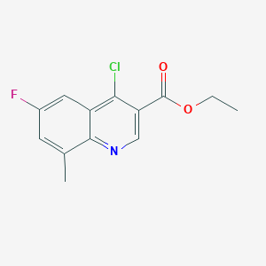 molecular formula C13H11ClFNO2 B1437317 Ethyl 4-chloro-6-fluoro-8-methylquinoline-3-carboxylate CAS No. 1019355-72-6