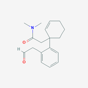 molecular formula C18H23NO2 B14373224 N,N-dimethyl-2-[1-[2-(2-oxoethyl)phenyl]cyclohex-2-en-1-yl]acetamide CAS No. 90930-93-1
