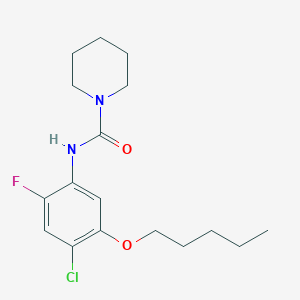 molecular formula C17H24ClFN2O2 B14373263 N-[4-Chloro-2-fluoro-5-(pentyloxy)phenyl]piperidine-1-carboxamide CAS No. 89915-71-9