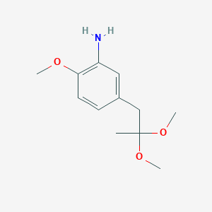 molecular formula C12H19NO3 B14373272 5-(2,2-Dimethoxypropyl)-2-methoxyaniline CAS No. 90177-03-0