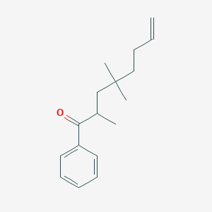 molecular formula C17H24O B14373282 2,4,4-Trimethyl-1-phenyloct-7-EN-1-one CAS No. 89746-00-9