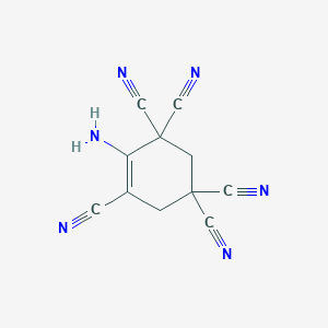 molecular formula C11H6N6 B14373303 4-Aminocyclohex-4-ene-1,1,3,3,5-pentacarbonitrile CAS No. 91634-99-0