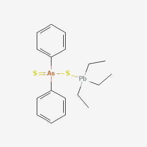 molecular formula C18H25AsPbS2 B14373349 Diphenyl(sulfanylidene)[(triethylplumbyl)sulfanyl]-lambda~5~-arsane CAS No. 89901-42-8