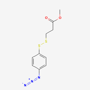 molecular formula C10H11N3O2S2 B14373417 Methyl 3-[(4-azidophenyl)disulfanyl]propanoate CAS No. 91625-13-7
