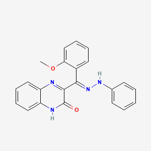 molecular formula C22H18N4O2 B14373494 3-[(E)-N-anilino-C-(2-methoxyphenyl)carbonimidoyl]-1H-quinoxalin-2-one 