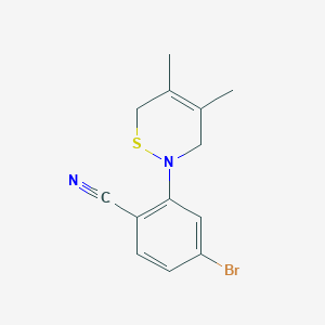 molecular formula C13H13BrN2S B14373518 4-Bromo-2-(4,5-dimethyl-3,6-dihydro-2H-1,2-thiazin-2-yl)benzonitrile CAS No. 91534-24-6