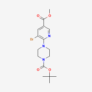 Tert-butyl 4-[3-bromo-5-(methoxycarbonyl)-2-pyridinyl]tetrahydro-1(2H)-pyrazinecarboxylate
