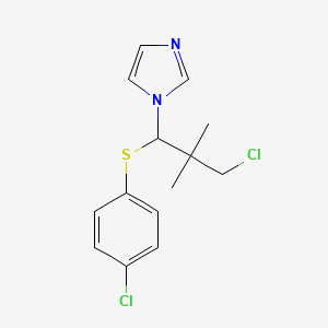 molecular formula C14H16Cl2N2S B14373577 1-{3-Chloro-1-[(4-chlorophenyl)sulfanyl]-2,2-dimethylpropyl}-1H-imidazole CAS No. 89440-71-1