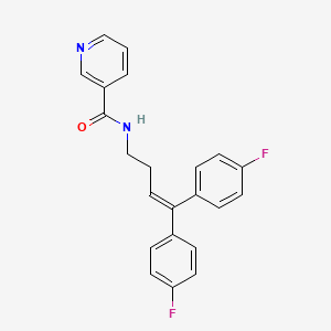molecular formula C22H18F2N2O B14373619 N-[4,4-Bis(4-fluorophenyl)but-3-en-1-yl]pyridine-3-carboxamide CAS No. 90276-67-8