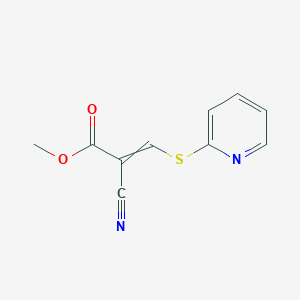 molecular formula C10H8N2O2S B14373621 Methyl 2-cyano-3-[(pyridin-2-yl)sulfanyl]prop-2-enoate CAS No. 88716-70-5