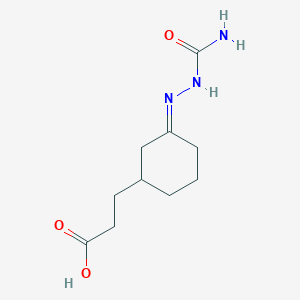 molecular formula C10H17N3O3 B14373624 3-[(3E)-3-(carbamoylhydrazinylidene)cyclohexyl]propanoic acid CAS No. 90975-36-3