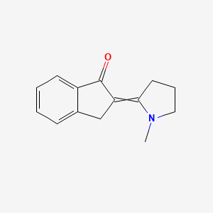 molecular formula C14H15NO B14373666 1H-Inden-1-one, 2,3-dihydro-2-(1-methyl-2-pyrrolidinylidene)-, (E)- CAS No. 91115-31-0