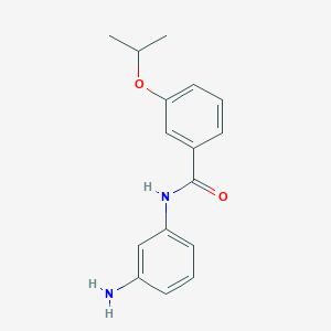 molecular formula C16H18N2O2 B1437372 N-(3-Aminophenyl)-3-isopropoxybenzamide CAS No. 1020054-51-6