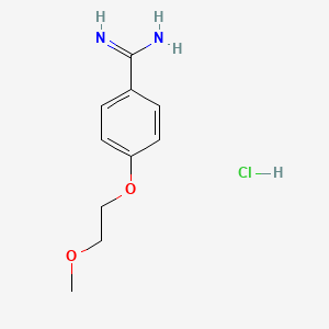 molecular formula C10H15ClN2O2 B1437377 4-(2-Methoxyethoxy)benzene-1-carboximidamide hydrochloride CAS No. 1172919-42-4