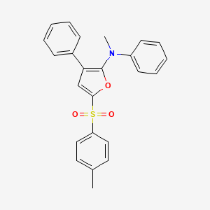 molecular formula C24H21NO3S B14373780 N-Methyl-5-(4-methylbenzene-1-sulfonyl)-N,3-diphenylfuran-2-amine CAS No. 89438-37-9