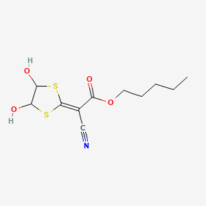 molecular formula C11H15NO4S2 B14373795 Pentyl cyano(4,5-dihydroxy-1,3-dithiolan-2-ylidene)acetate CAS No. 89594-30-9