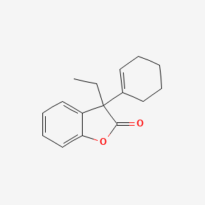 molecular formula C16H18O2 B14373803 3-(Cyclohex-1-en-1-yl)-3-ethyl-1-benzofuran-2(3H)-one CAS No. 89908-50-9