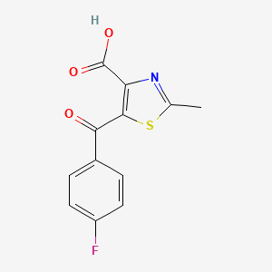 molecular formula C12H8FNO3S B1437383 5-(4-Fluorobenzoyl)-2-methyl-1,3-thiazole-4-carboxylic acid CAS No. 941868-40-2